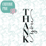 Dressy Thank You Cookie Cutter Plaque with PNG Images to Match - Hand Drawn Graphics for Edible Ink Printers