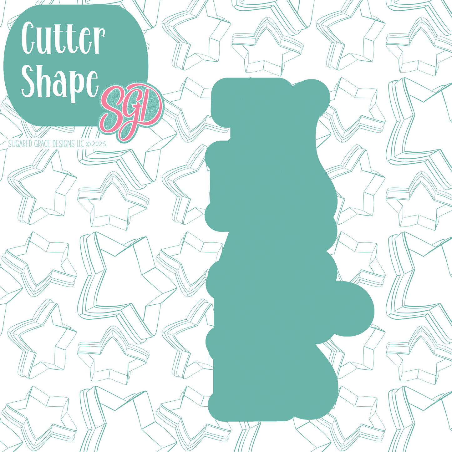 Dressy Thank You Cookie Cutter Plaque with PNG Images to Match - Hand Drawn Graphics for Edible Ink Printers