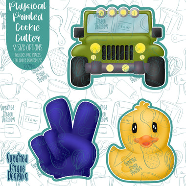 Duck Duck Truck Cookie Cutter with Matching Printable PNG Images for Edible Ink Printers Including Eddie