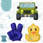 Duck Duck Truck Cookie Cutter STL File Set of 3 for 3D Printing with Matching Printable PNG Images for Edible Ink Printers Including Eddie