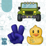 Duck Duck Truck Cookie Cutter STL File Set of 3 for 3D Printing with Matching Printable PNG Images for Edible Ink Printers Including Eddie