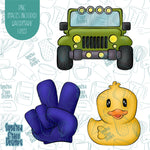 Duck Duck Truck Cookie Cutter with Matching Printable PNG Images for Edible Ink Printers Including Eddie