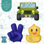 Duck Duck Truck Cookie Cutter with Matching Printable PNG Images for Edible Ink Printers Including Eddie