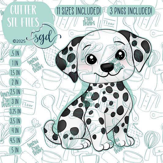 Dalmatian Puppy Dog Cookie Cutter STL File with PNG Images to Match - For 3D Printing and Edible Ink Printers