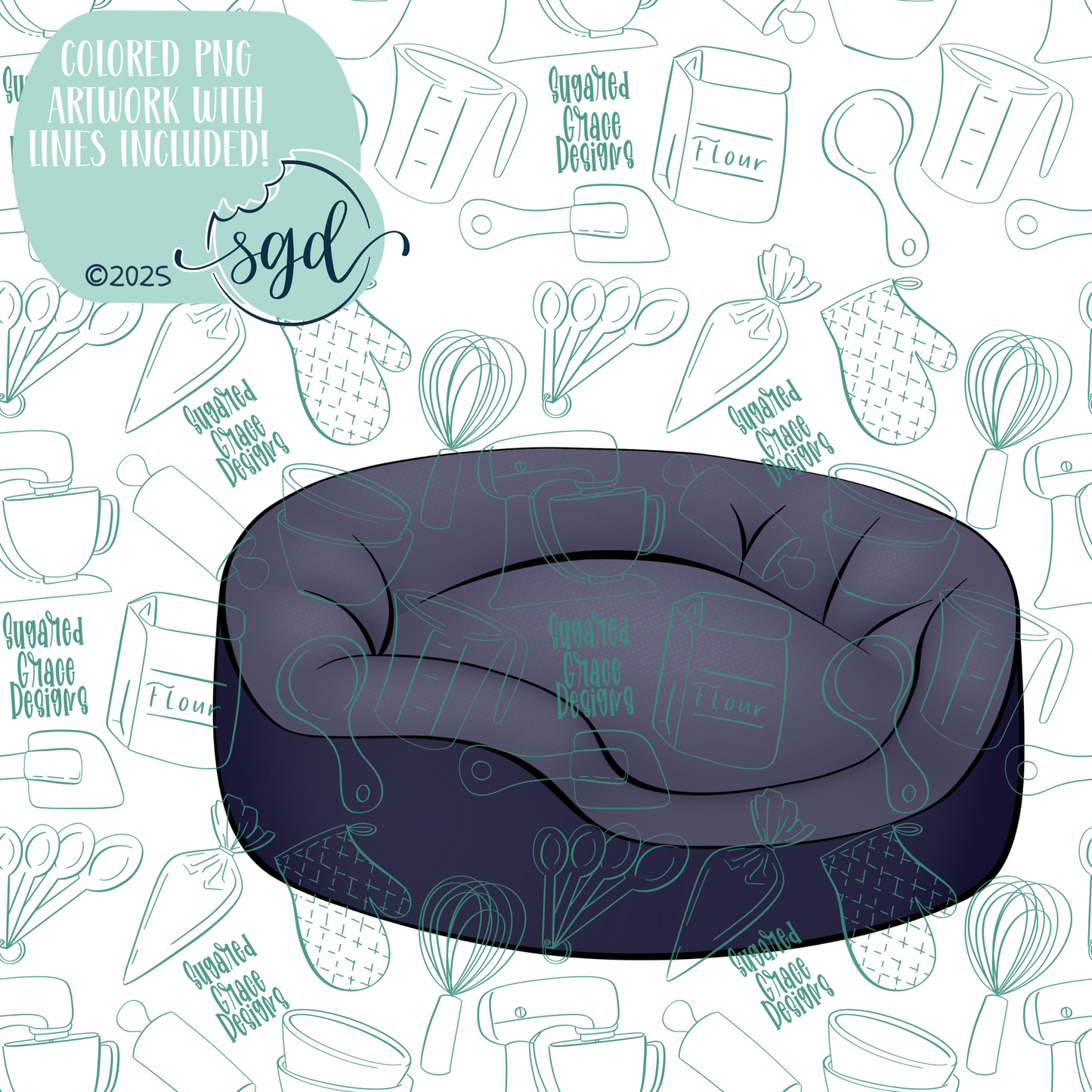 Dog Bed Cookie Cutter STL File  with PNG Images to Match - For 3D Printing and Edible Ink Printers