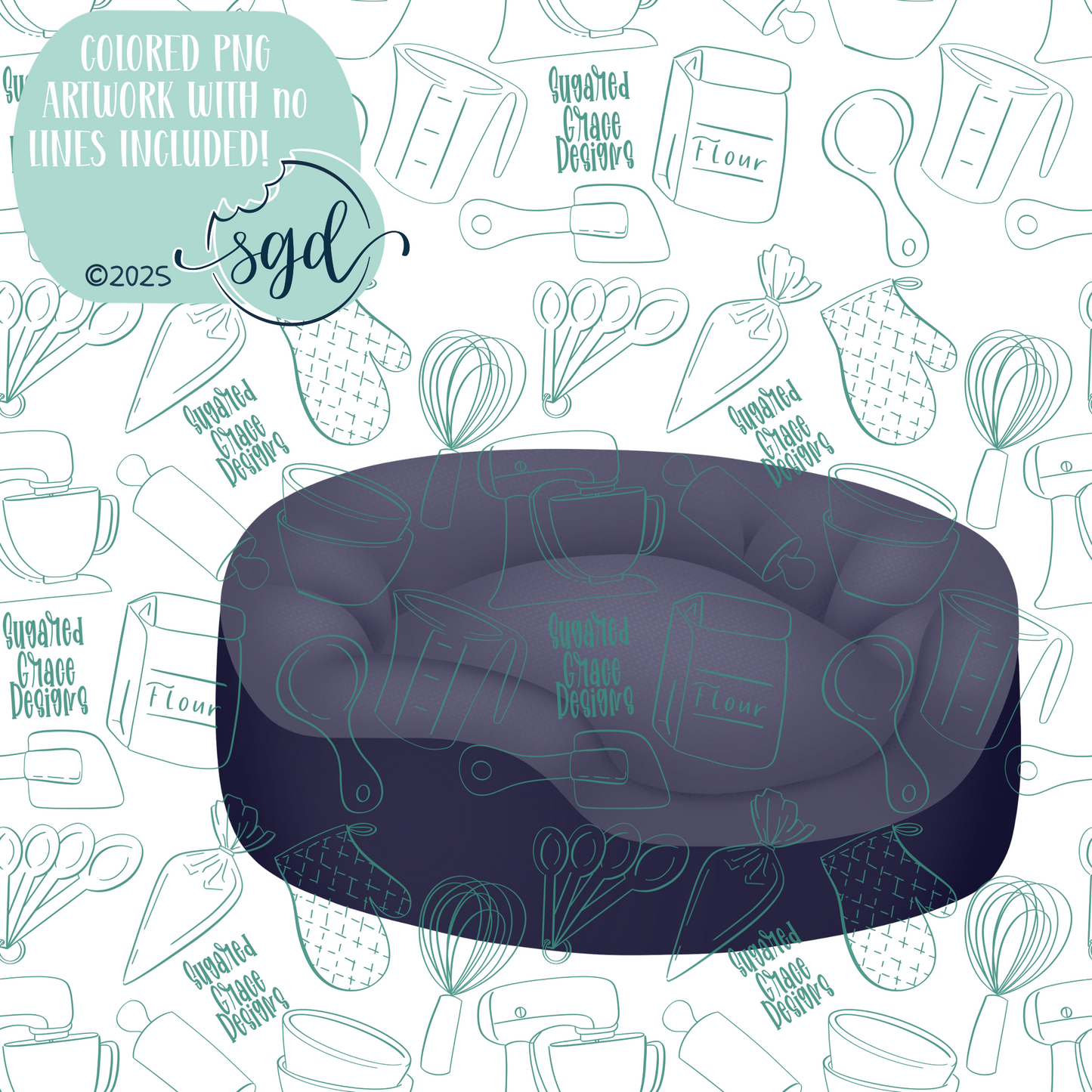 Dog Bed Cookie Cutter STL File  with PNG Images to Match - For 3D Printing and Edible Ink Printers