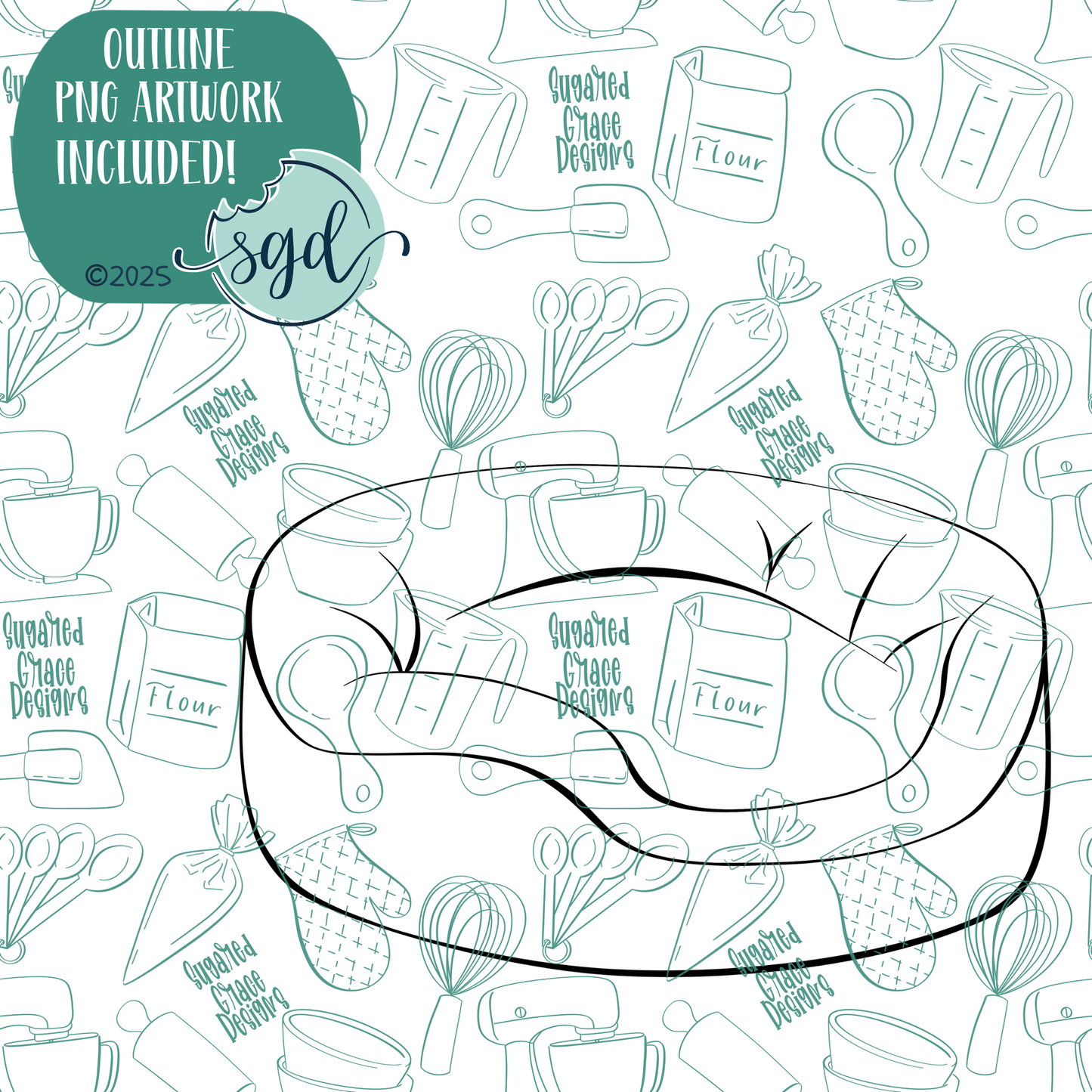 Navy Dog BedCookie Cutter with PNG Images to Match - Hand Drawn Graphics for Edible Ink Printers