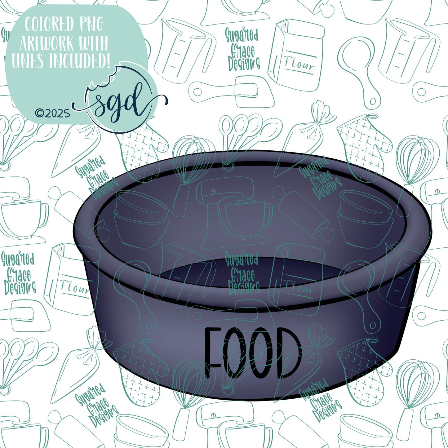 Dog Bowl Cookie Cutter STL File  with PNG Images to Match - For 3D Printing and Edible Ink Printers
