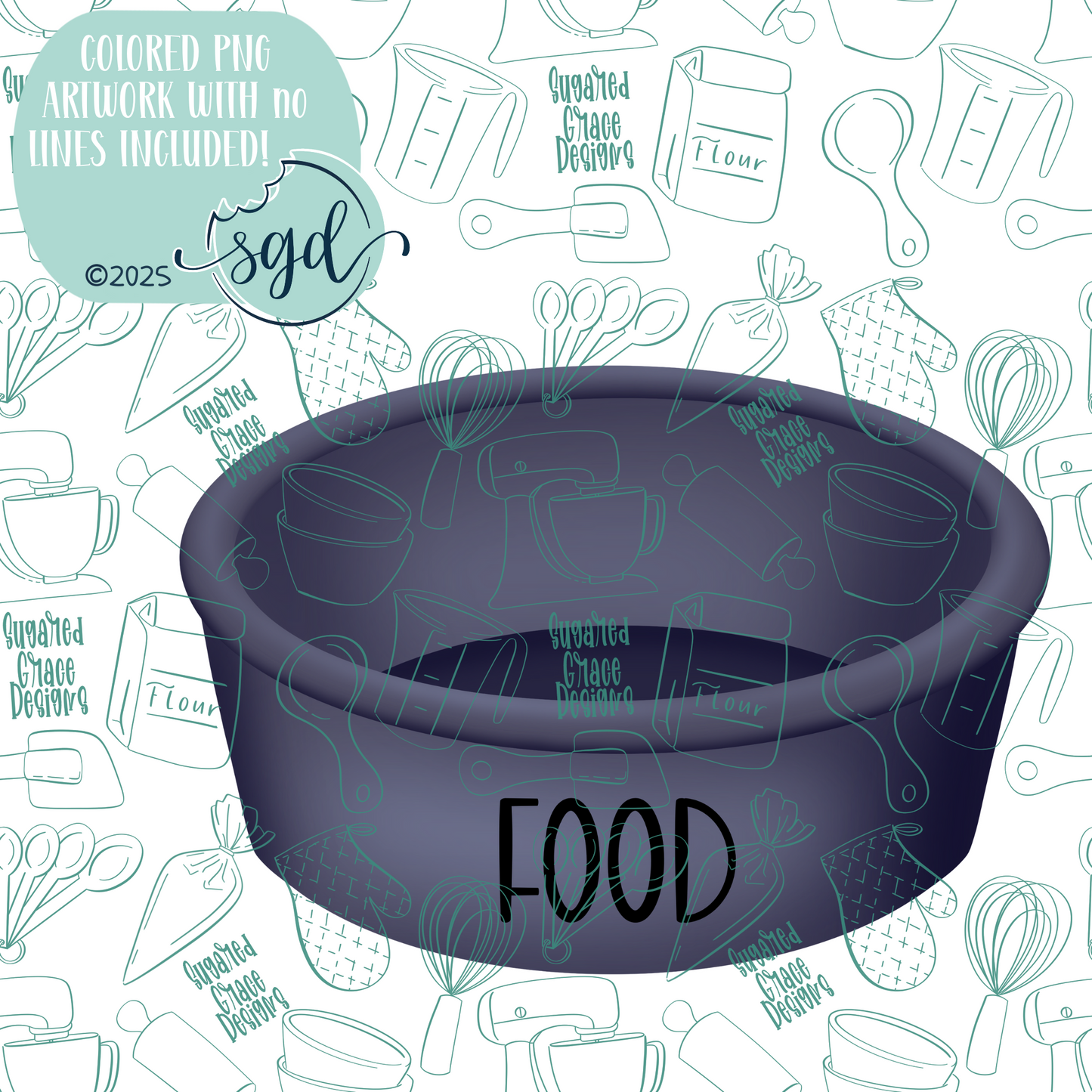 Dog Bowl Cookie Cutter STL File  with PNG Images to Match - For 3D Printing and Edible Ink Printers