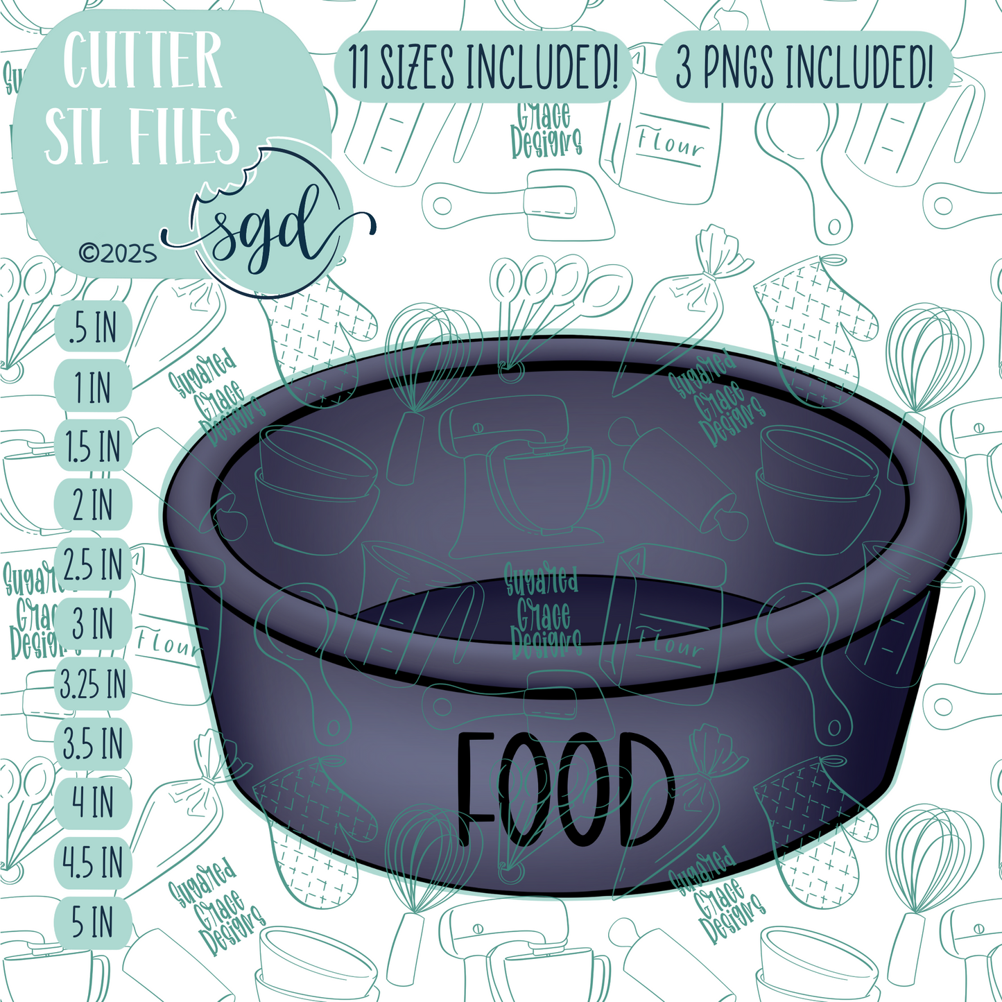 Dog Bowl Cookie Cutter STL File  with PNG Images to Match - For 3D Printing and Edible Ink Printers