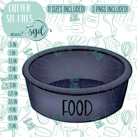 Dog Bowl Cookie Cutter STL File  with PNG Images to Match - For 3D Printing and Edible Ink Printers