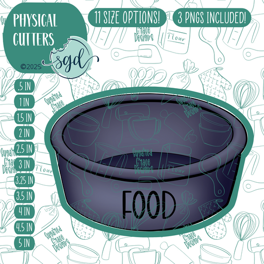 Navy Dog Bowl Cookie Cutter with PNG Images to Match - Hand Drawn Graphics for Edible Ink Printers