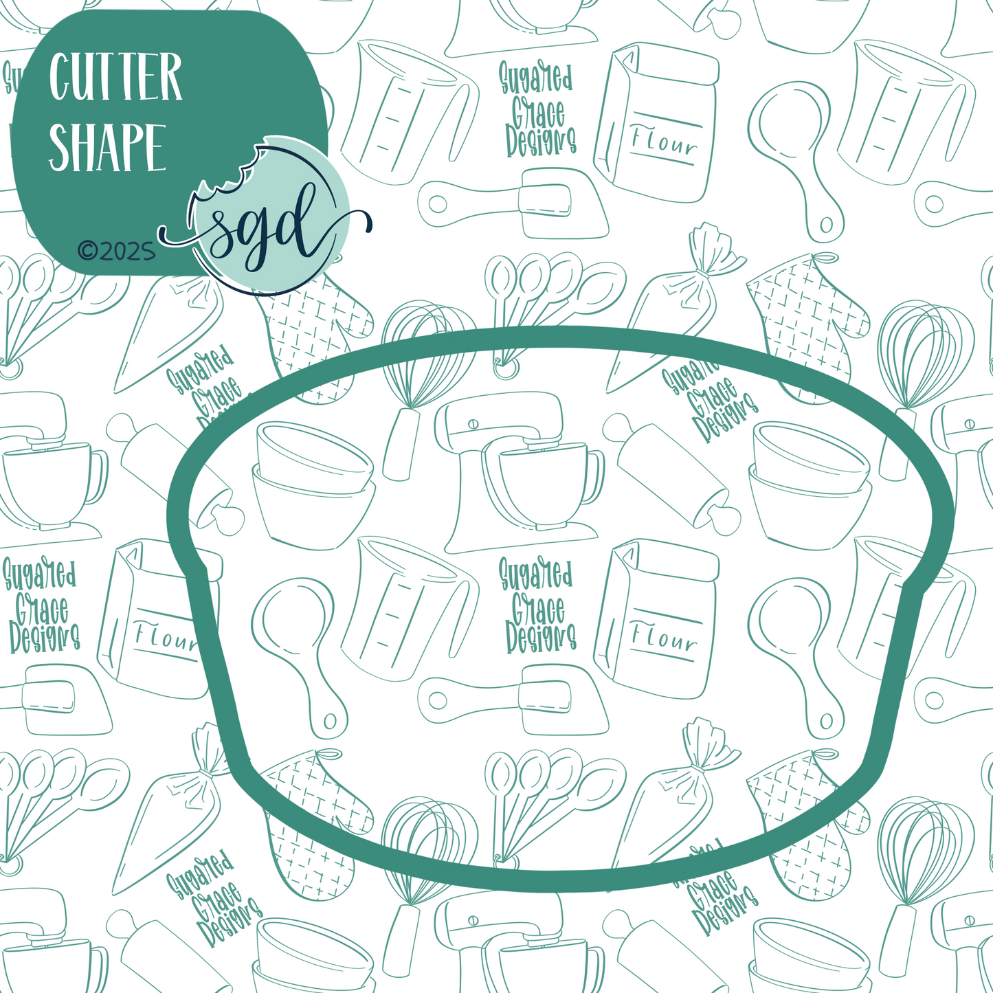 Navy Dog Bowl Cookie Cutter with PNG Images to Match - Hand Drawn Graphics for Edible Ink Printers