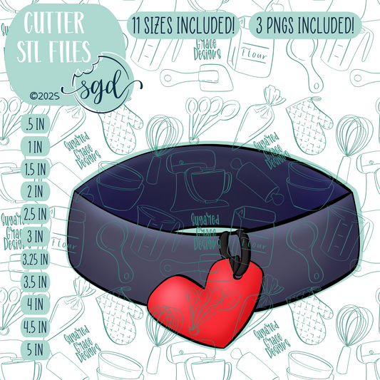 Dog Collarl Cookie Cutter STL File  with PNG Images to Match - For 3D Printing and Edible Ink Printers