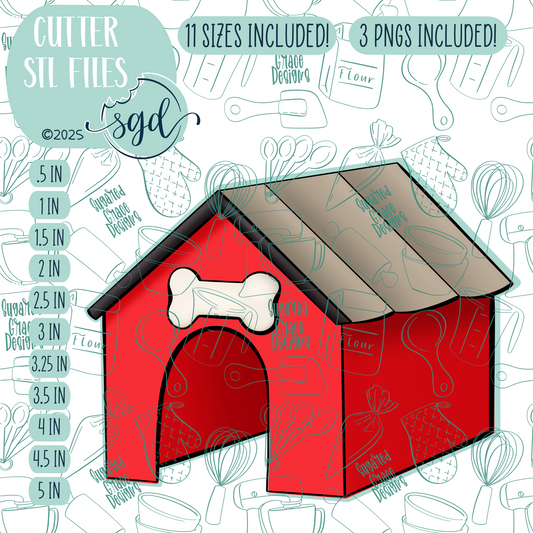 Dog House Cookie Cutter STL File  with PNG Images to Match - For 3D Printing and Edible Ink Printers