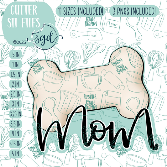 Dog Mom Plaque Cookie Cutter STL File  with PNG Images to Match - For 3D Printing and Edible Ink Printers