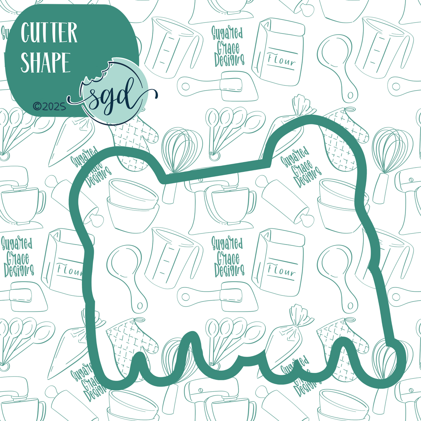 Dog Mom Plaque Cookie Cutter with PNG Images to Match - Hand Drawn Graphics for Edible Ink Printers
