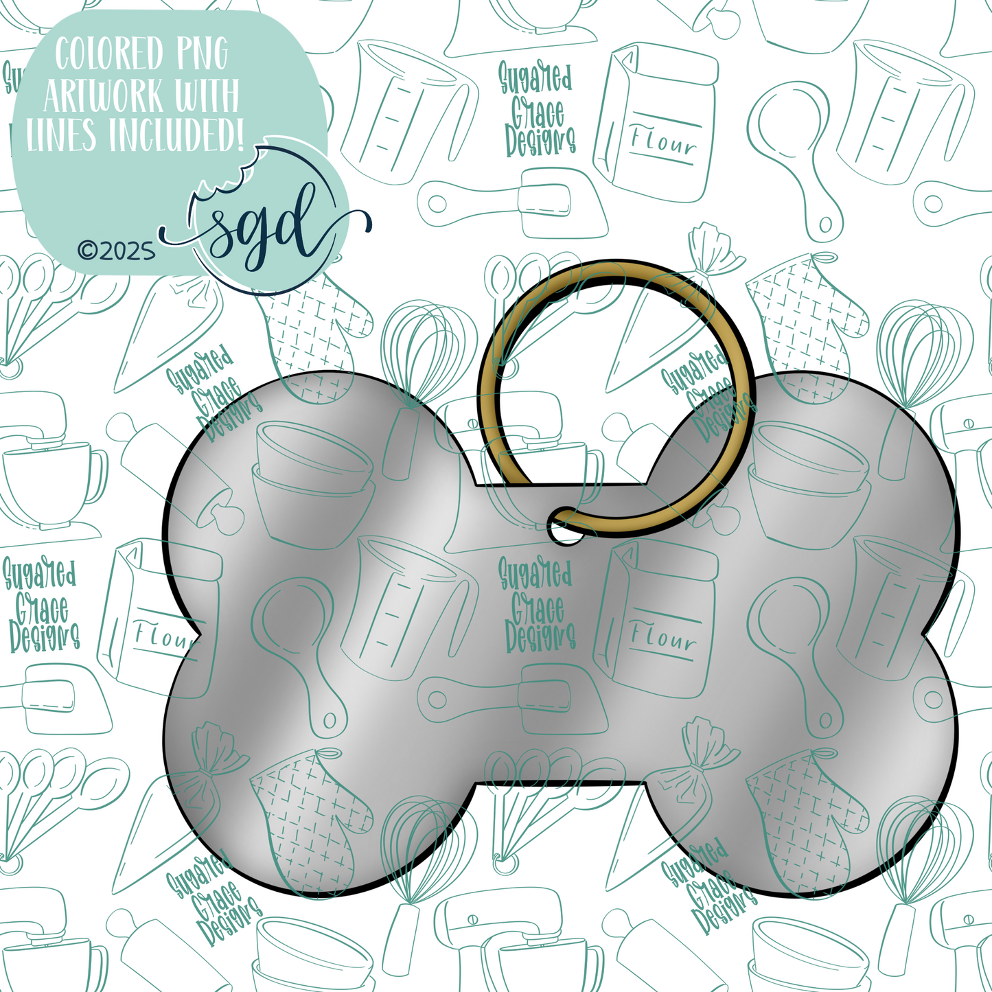 Dog Tag Cookie Cutter STL File  with PNG Images to Match - For 3D Printing and Edible Ink Printers