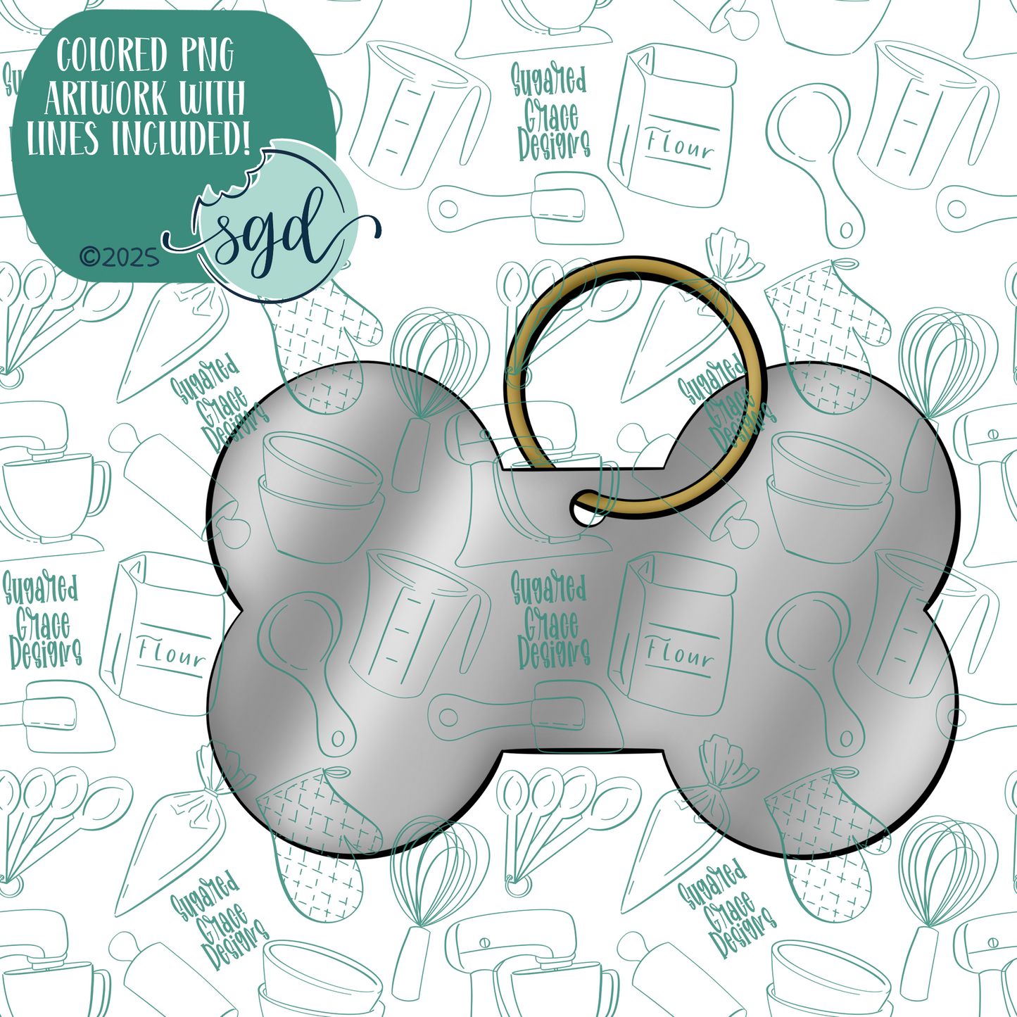 Dog ID Tag Cutter with PNG Images to Match - Hand Drawn Graphics for Edible Ink Printers