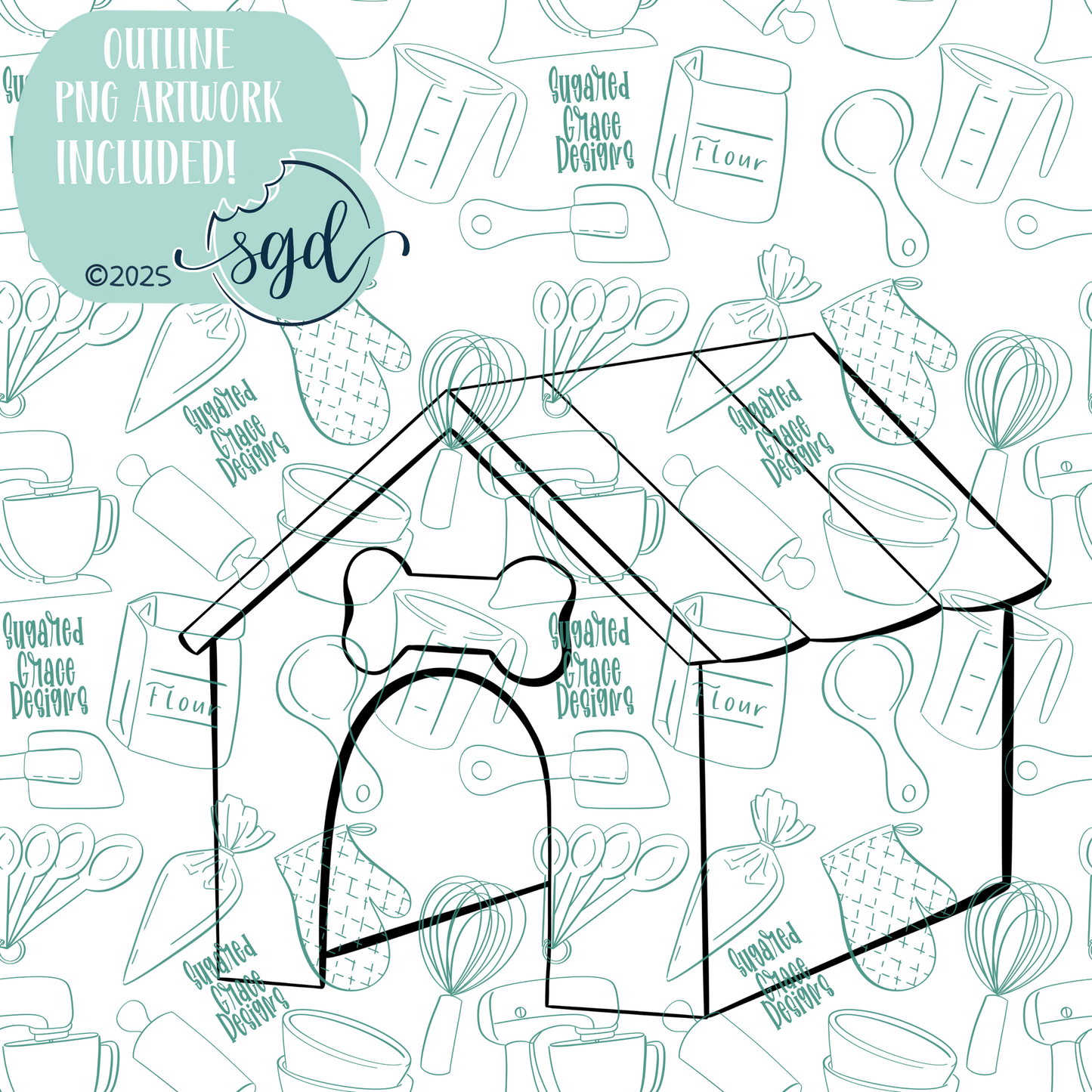 Dog House Cookie Cutter STL File  with PNG Images to Match - For 3D Printing and Edible Ink Printers