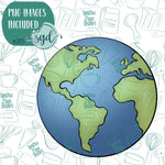 Planet Earth Cookie Cutter with PNG Images to Match - Hand Drawn Graphics for Edible Ink Printers