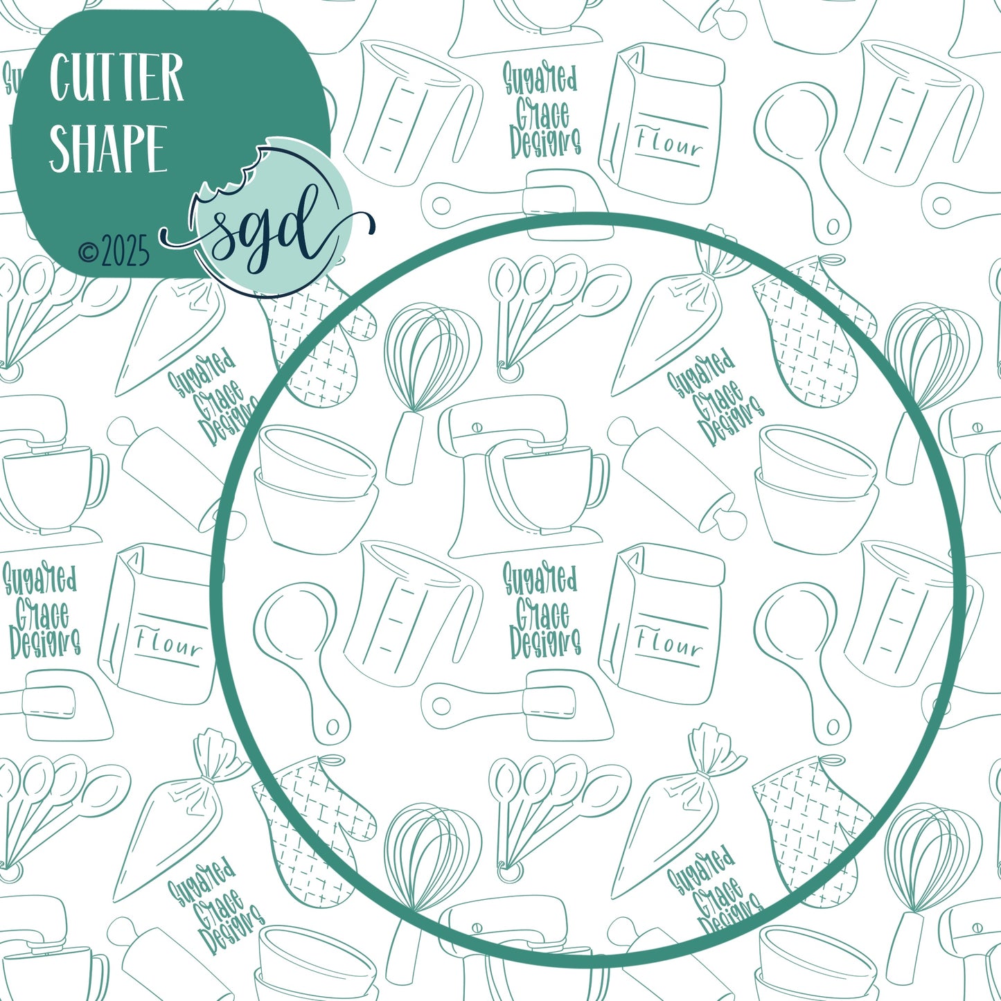 Planet Earth Cookie Cutter with PNG Images to Match - Hand Drawn Graphics for Edible Ink Printers