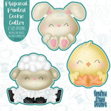 Easter Animal Cookie Cutter Set of 3 with Matching PNG Images for Edible Ink Printers Including Eddie