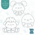 Easter Animal Cookie Cutter Set of 3 with Matching PNG Images for Edible Ink Printers Including Eddie