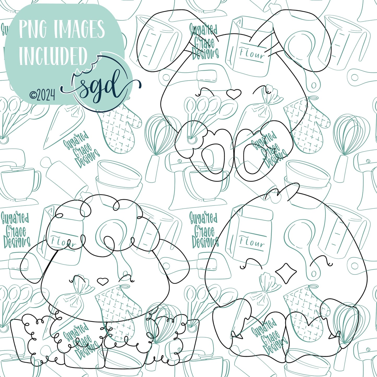 Easter Animal Cookie Cutter STL File Set of 3 with PNG Images to Match - For 3D Printing and Edible Ink Printers