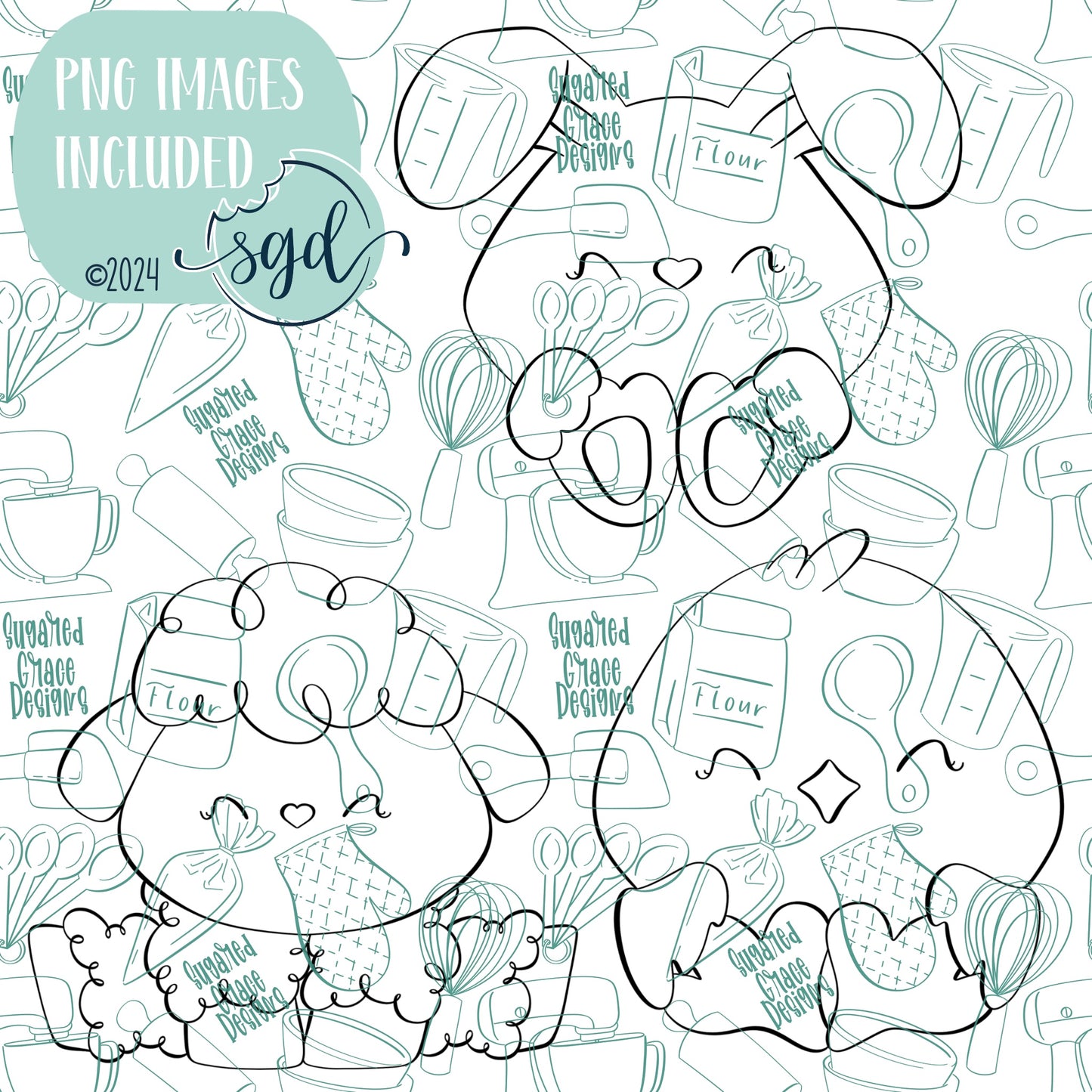 Easter Animal Cookie Cutter STL File Set of 3 with PNG Images to Match - For 3D Printing and Edible Ink Printers