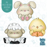 Easter Animal Cookie Cutter Set of 3 with Matching PNG Images for Edible Ink Printers Including Eddie