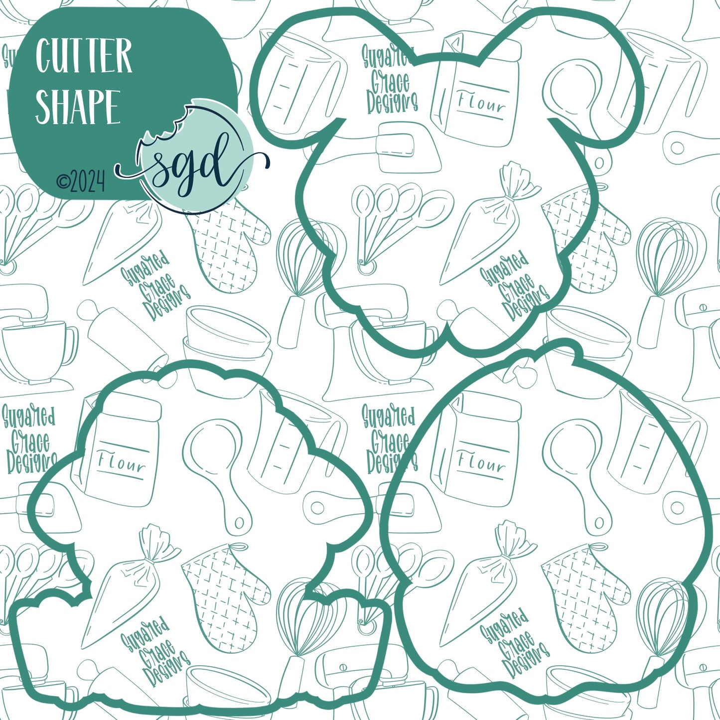 Easter Animal Cookie Cutter Set of 3 with Matching PNG Images for Edible Ink Printers Including Eddie