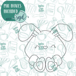 Bunny Cookie Cutter with Matching PNG Images for Edible Ink Printer Including Eddie