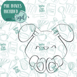 Bunny Cookie Cutter with Matching PNG Images for Edible Ink Printer Including Eddie