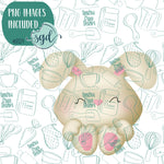Bunny Cookie Cutter with Matching PNG Images for Edible Ink Printer Including Eddie
