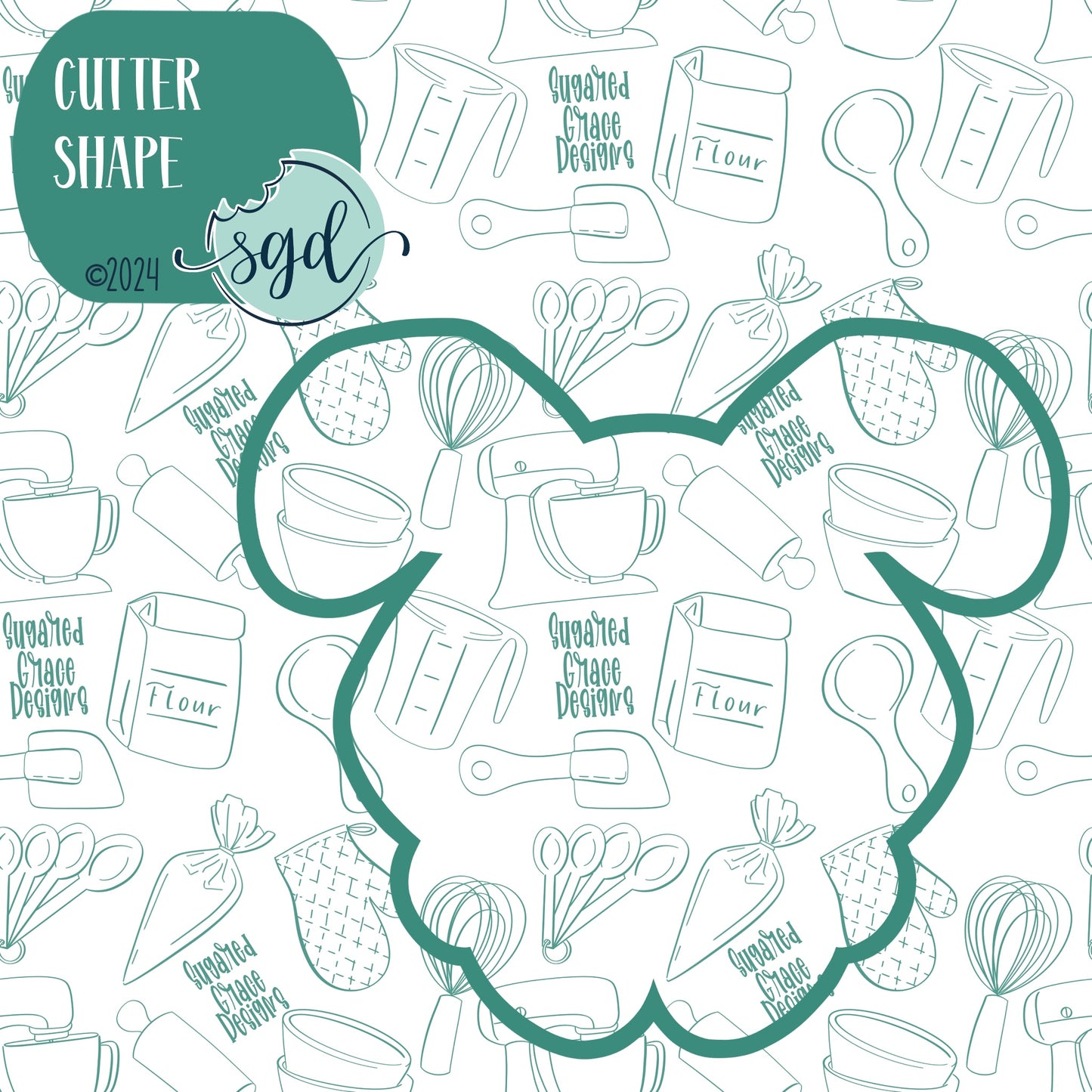 Bunny Cookie Cutter with Matching PNG Images for Edible Ink Printer Including Eddie