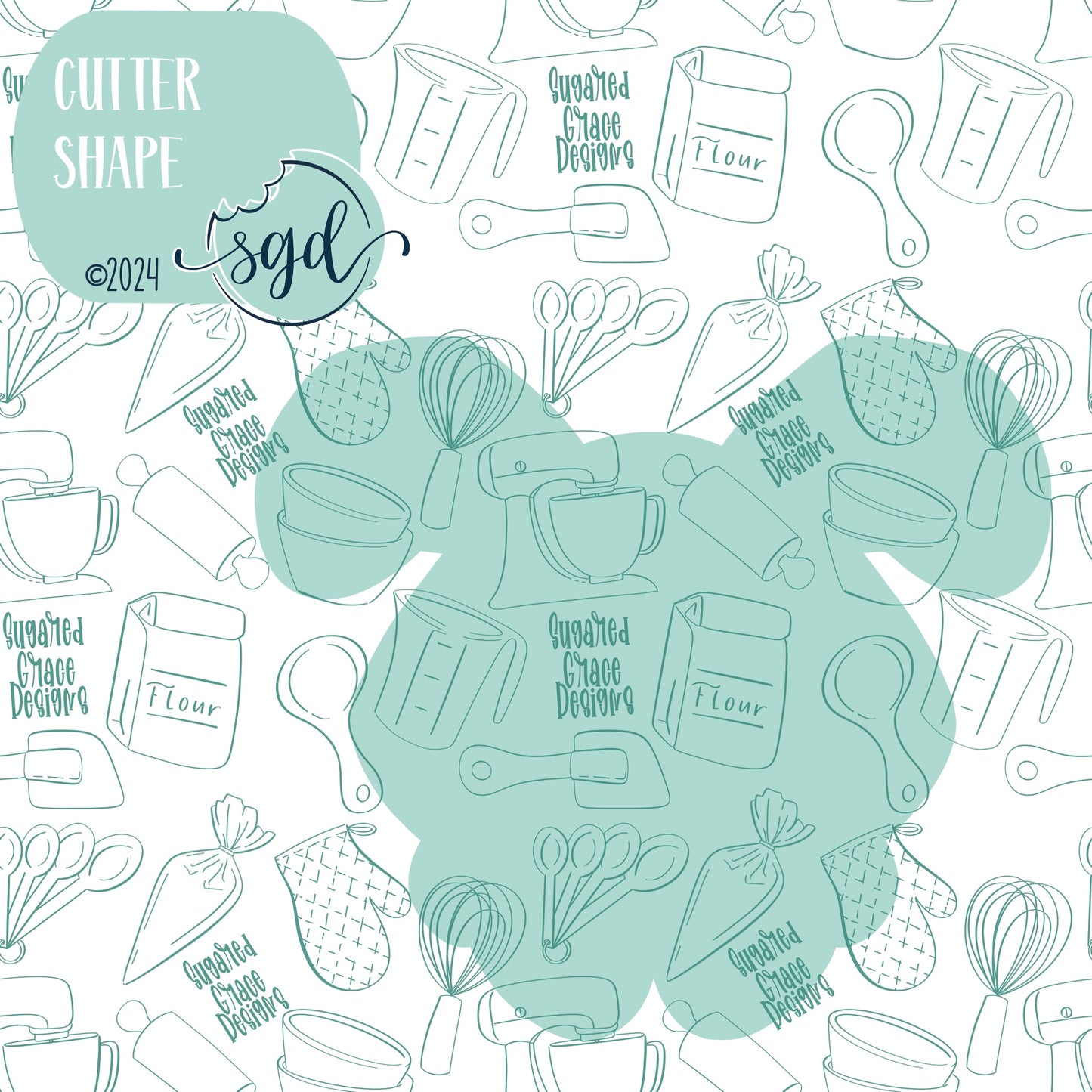 Easter Bunny Cookie Cutter STL File  with PNG Images to Match - For 3D Printing and Edible Ink Printers