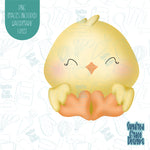 Easter Chick Cookie Cutter with Matching PNG Images for Edible Ink Printers Including Eddie