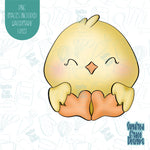 Easter Chick Cookie Cutter with Matching PNG Images for Edible Ink Printers Including Eddie