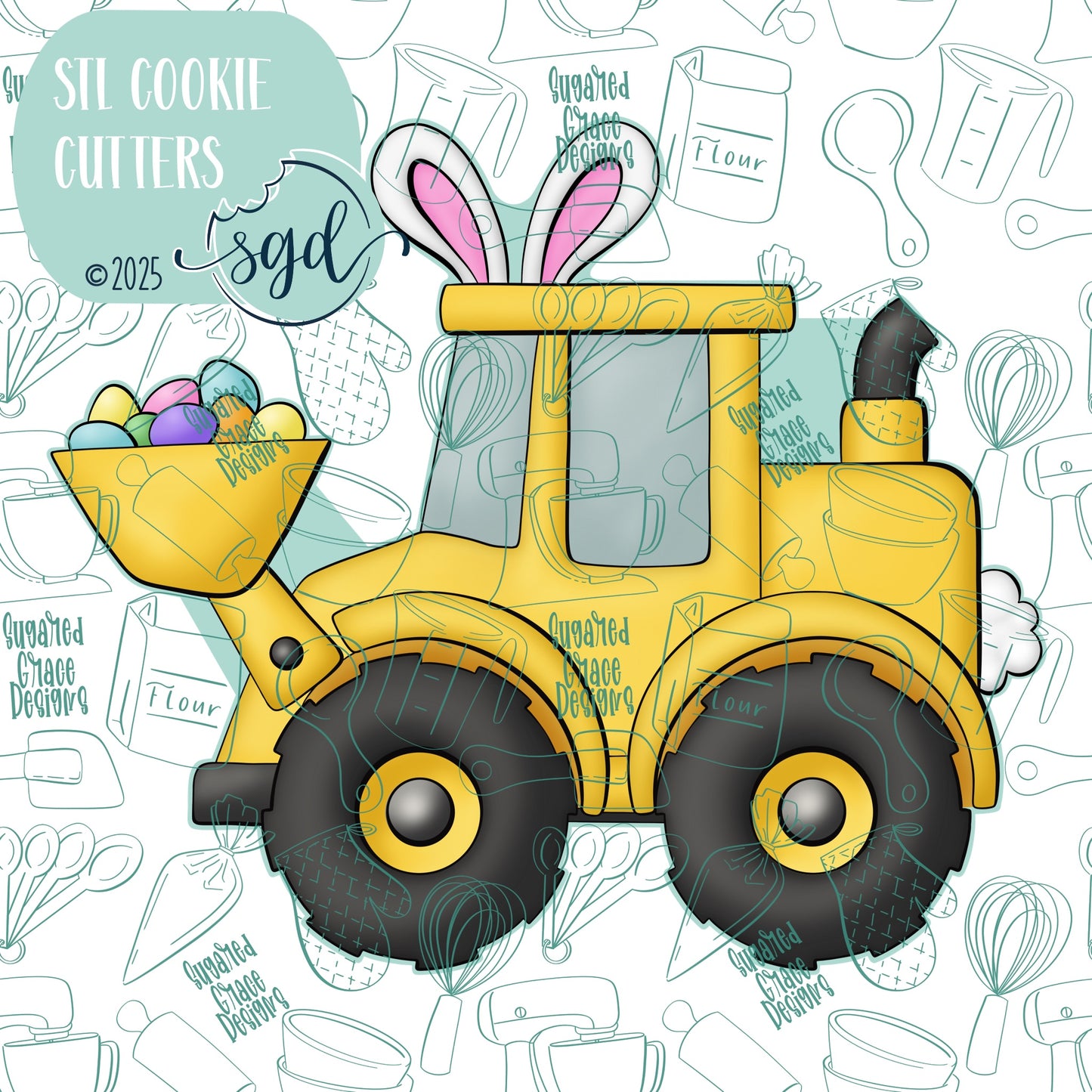 Eggscavator Cookie Cutter STL File  with PNG Images to Match - For 3D Printing and Edible Ink Printers