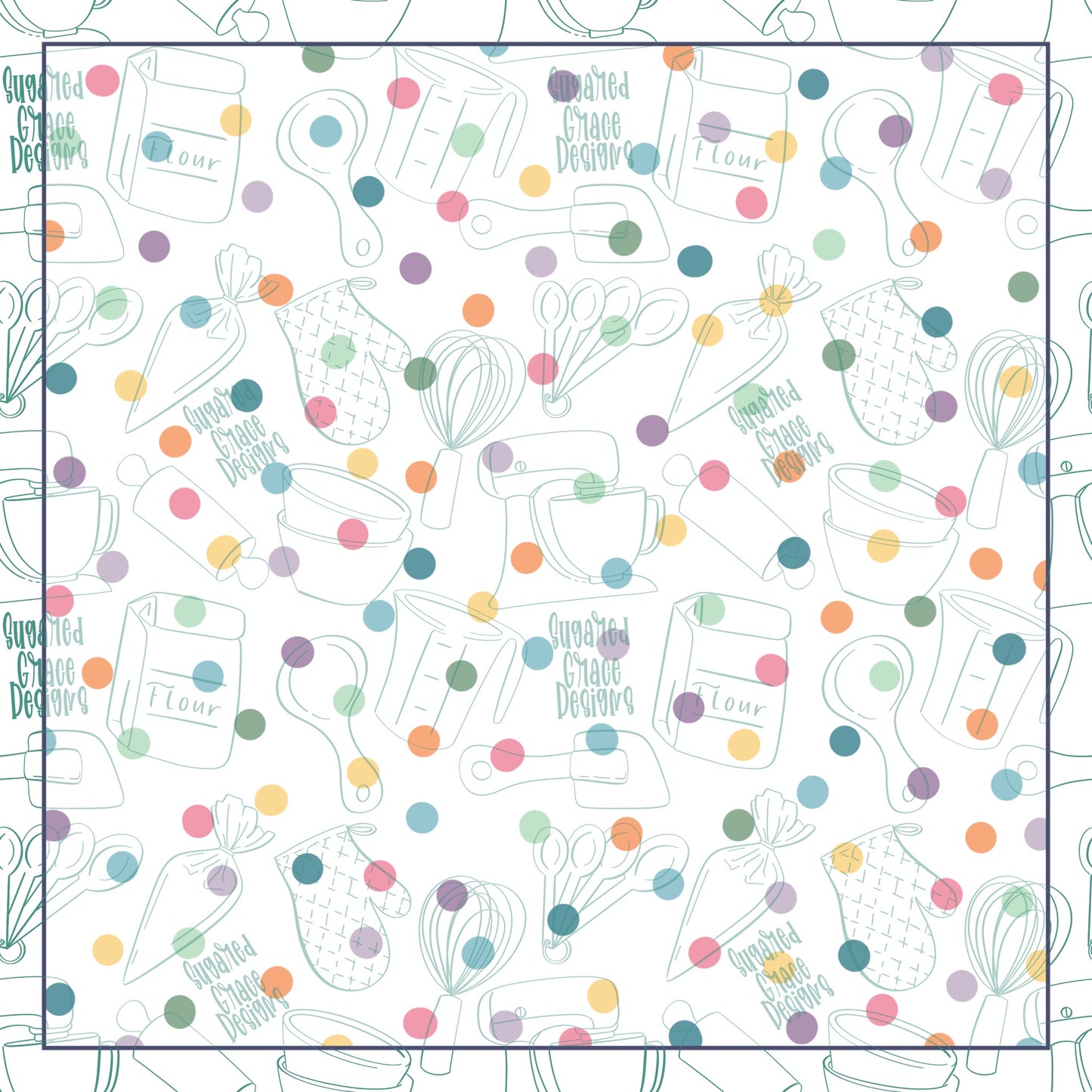 Easter Pattern Cookie Backers Set of 5 in PDF file format with 11 sizes to choose from - Hand Drawn packaging for bags and boxes