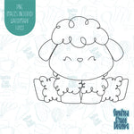 Easter Sheep Cookie Cutter with Matching PNG Images for Edible Ink Printers Including Eddie