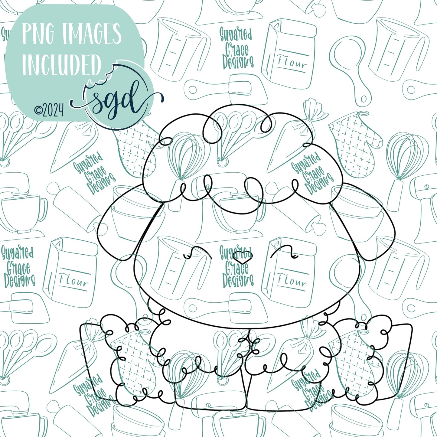 Easter Sheep Cookie Cutter STL File  with PNG Images to Match - For 3D Printing and Edible Ink Printers