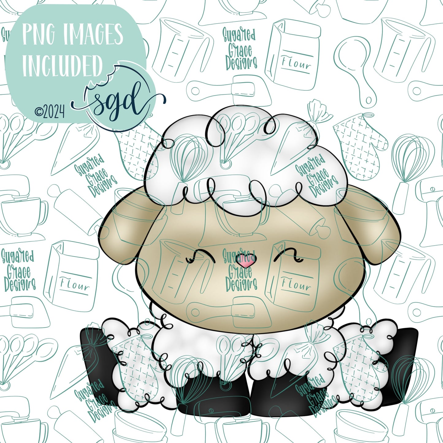 Easter Sheep Cookie Cutter STL File  with PNG Images to Match - For 3D Printing and Edible Ink Printers