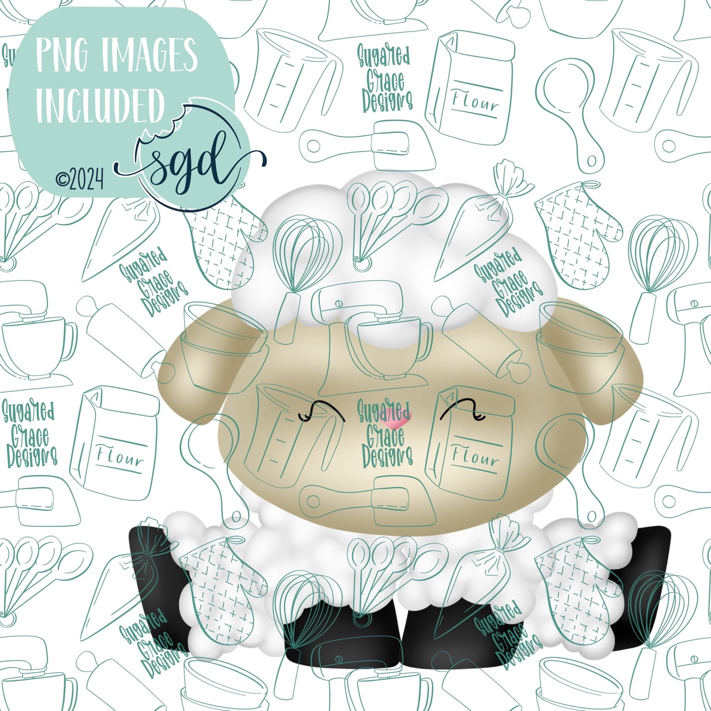 Easter Sheep Cookie Cutter STL File  with PNG Images to Match - For 3D Printing and Edible Ink Printers