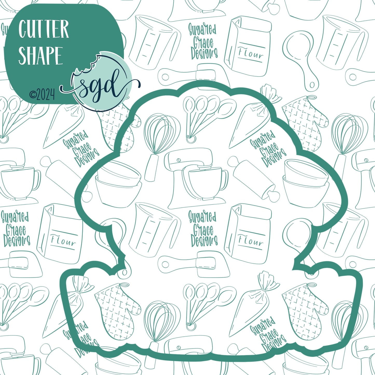 Easter Sheep Cookie Cutter with PNG Images to Match - Hand Drawn Graphics for Edible Ink Printers