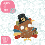 Eat More Ham Turkey PNG Image Set for Edible Ink Printers - Hand Drawn Editable Graphics