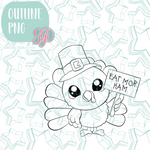 Eat More Ham Turkey Cookie Cutter STL File with PNG Images to Match - For 3D Printing and Edible Ink Printers