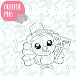 Eat More Ham Turkey PNG Image Set for Edible Ink Printers - Hand Drawn Editable Graphics