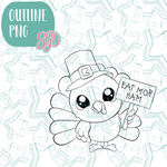 Eat More Ham Turkey Cookie Cutter with PNG Images to Match - Hand Drawn Graphics for Edible Ink Printers